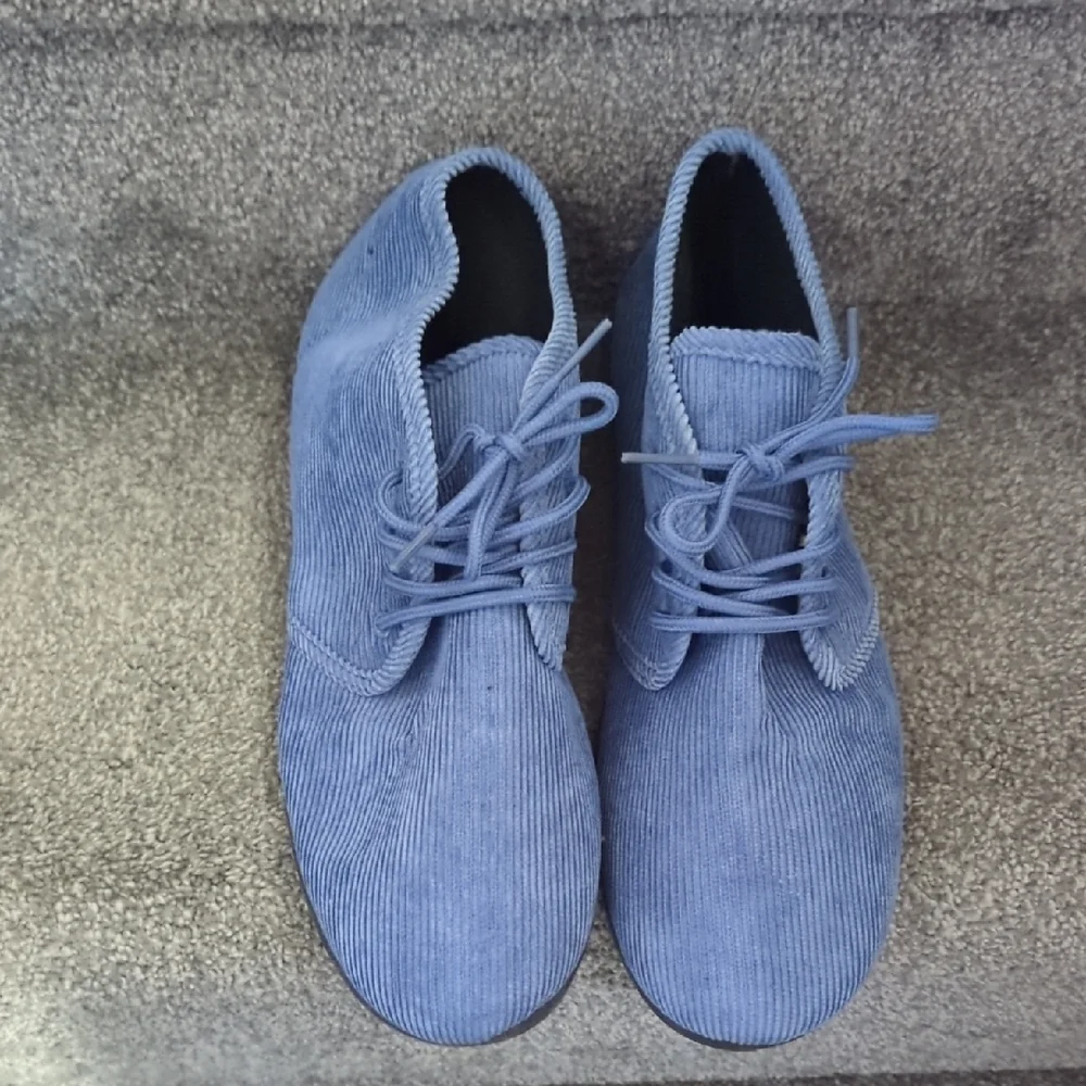 Stylish Blue Women's Corduroy Ankle Boots